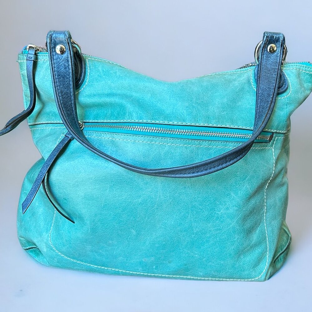 Coach Leather Aqua Tote Bag K1194 - 18998